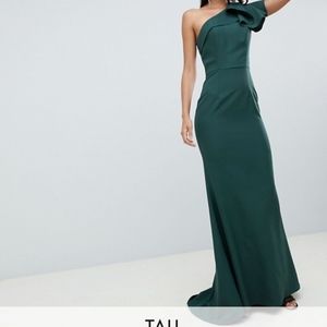 Jarlo Tall One Shoulder Green Formal, Evening Gown